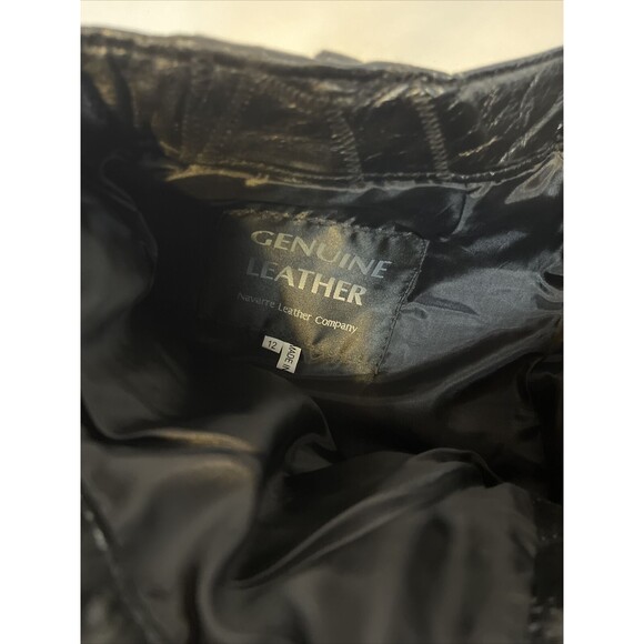 Black Leather Shorts Size 12 Giovanni Navarre Vintage 2002 Italian Stone NOS NWT - Picture 9 of 9